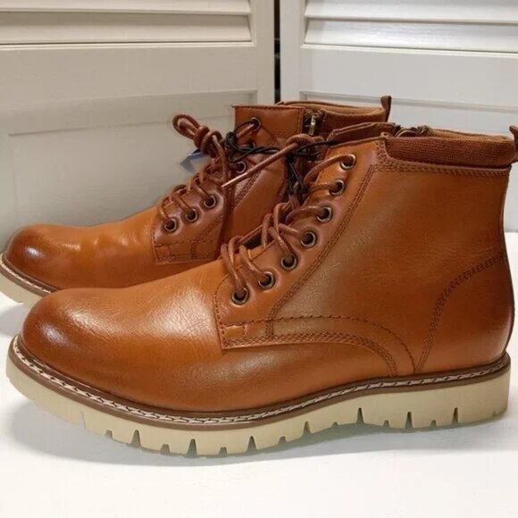 Mens Cognac Leather‎ Chukka Boot Size 9 NWT- by Steve Madden - Picture 3 of 8